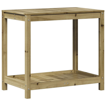 Tavolo Invaso con Ripiano 82,5x50x75cm Legno Impregnato di Pino - homemem39