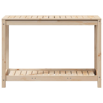 Tavolo Invaso con Ripiano 108x50x75 cm Legno Massello di Pino - homemem39