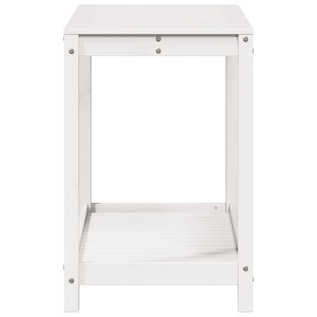 Tavolo Invaso con Ripiano Bianco 108x50x75 cm Massello Pino - homemem39