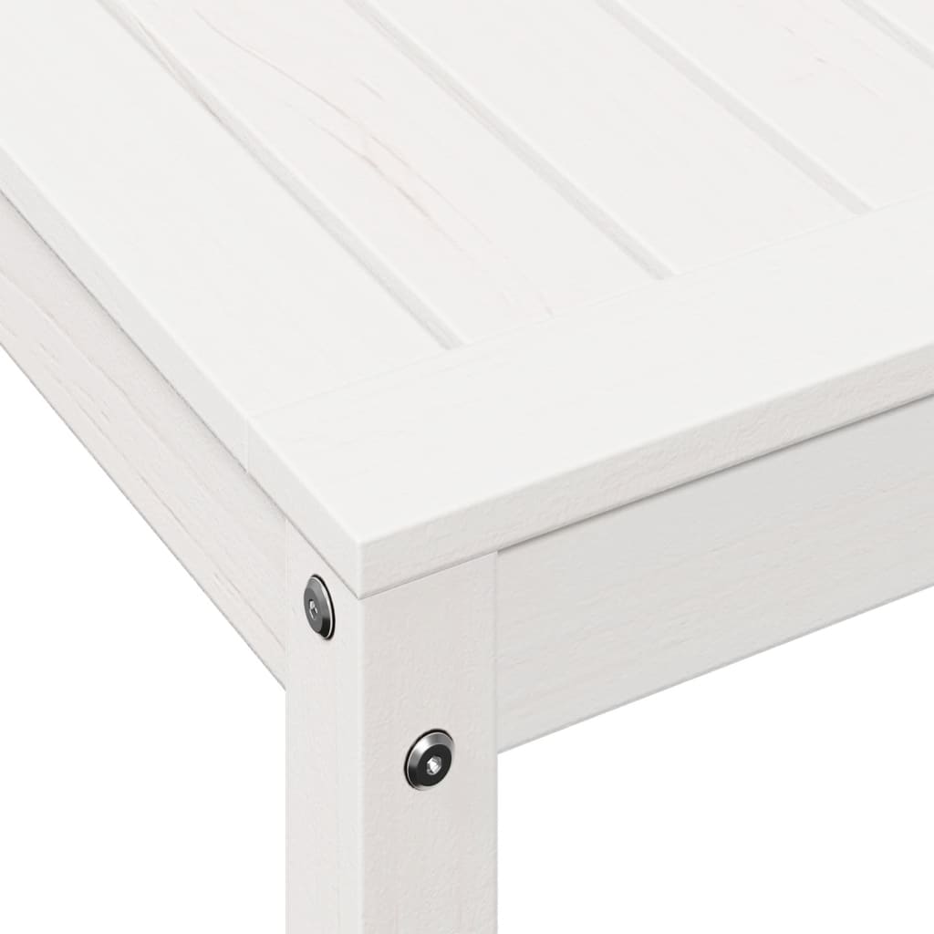 Tavolo Invaso con Ripiano Bianco 108x50x75 cm Massello Pino - homemem39