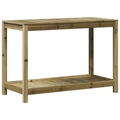 Tavolo Invaso con Ripiano 108x50x75 cm Legno Impregnato di Pino - homemem39