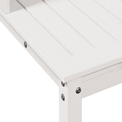 Tavolo Invaso con Ripiani Bianco 82,5x50x109,5 cm Massello Pino - homemem39