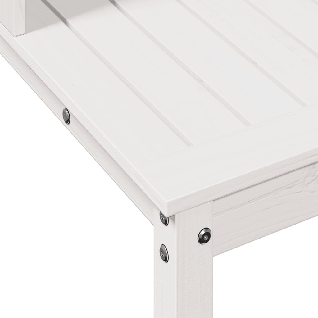 Tavolo Invaso con Ripiani Bianco 108x50x109,5 cm Massello Pino - homemem39