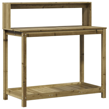 Tavolo Invaso con Ripiani 108x50x109,5 cm Legno Impregnato Pino - homemem39