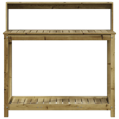 Tavolo Invaso con Ripiani 108x50x109,5 cm Legno Impregnato Pino - homemem39