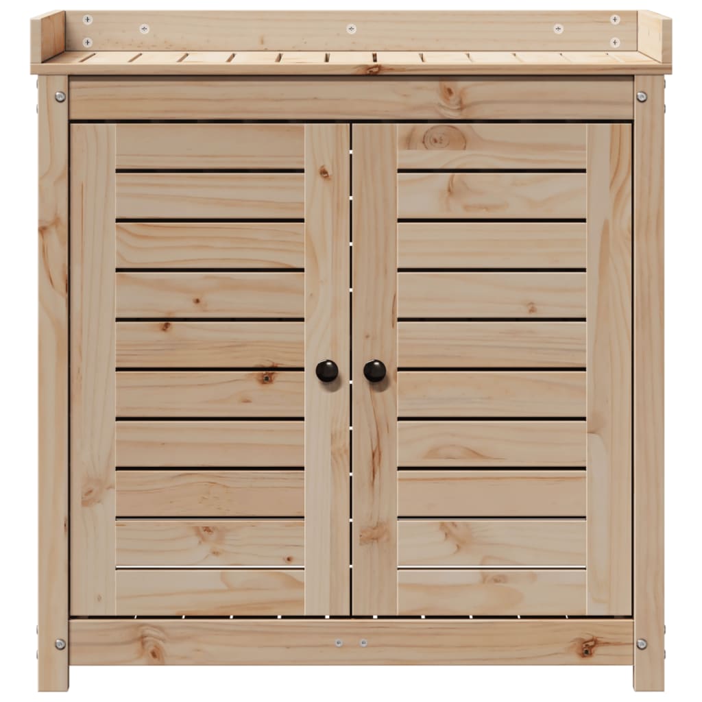 Tavolo Invaso con Ripiani 82,5x50x86,5 cm Legno Massello Pino - homemem39