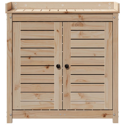 Tavolo Invaso con Ripiani 82,5x50x86,5 cm Legno Massello Pino - homemem39