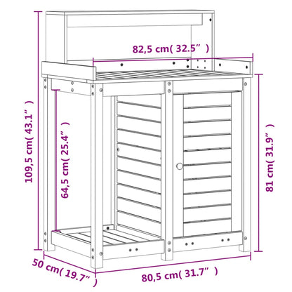 Tavolo Invaso con Ripiani 82,5x50x109,5 cm Legno Massello Pino - homemem39