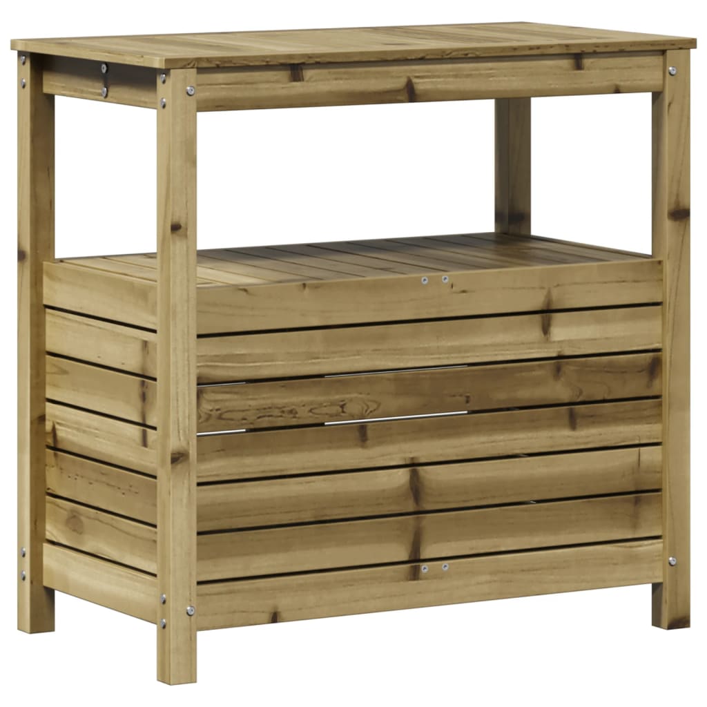 Tavolo Invaso con Ripiani 82,5x45x81 cm Legno Impregnato Pino - homemem39