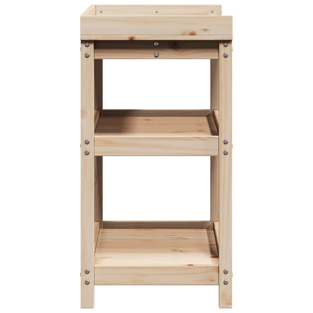 Tavolo Invaso con Ripiani 82,5x45x86,5 cm Legno Massello Pino - homemem39