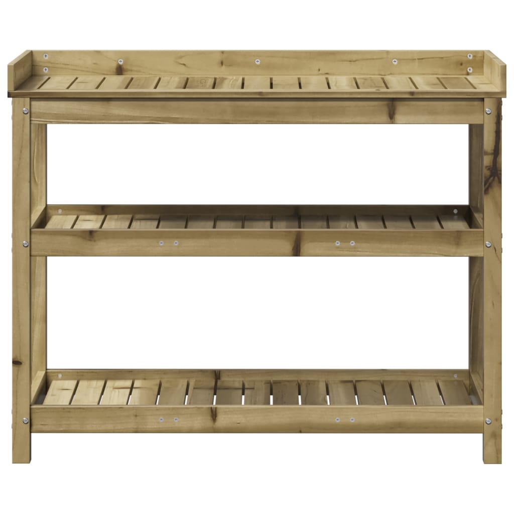 Tavolo Invaso con Ripiani 108x45x86,5 cm Legno Impregnato Pino - homemem39