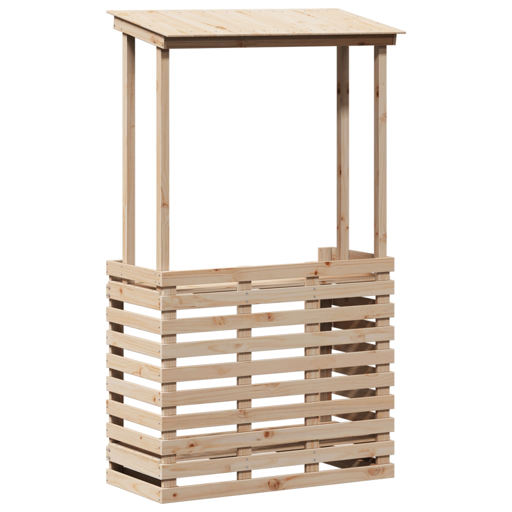 Tavolo Bar da Esterno con Tetto 112,5x57x195,5cm Legno Massello - homemem39