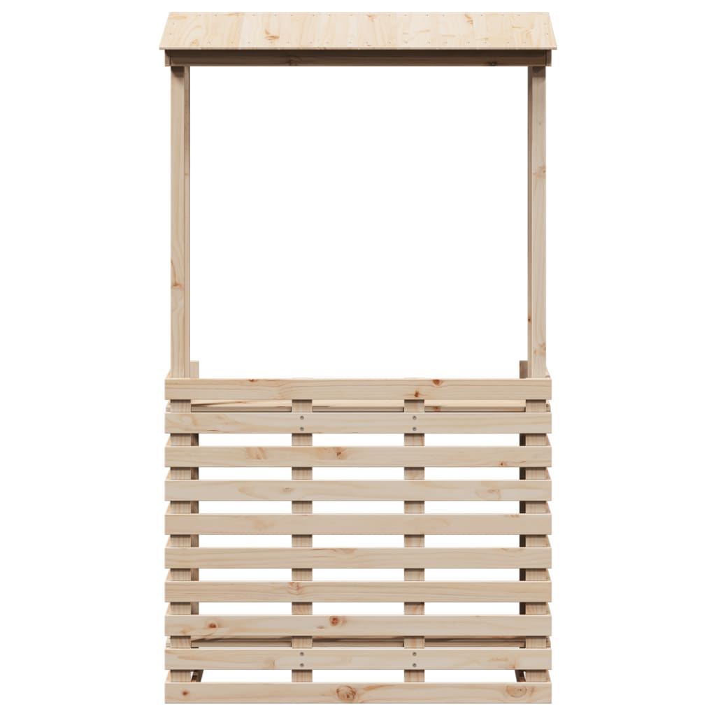 Tavolo Bar da Esterno con Tetto 112,5x57x195,5cm Legno Massello