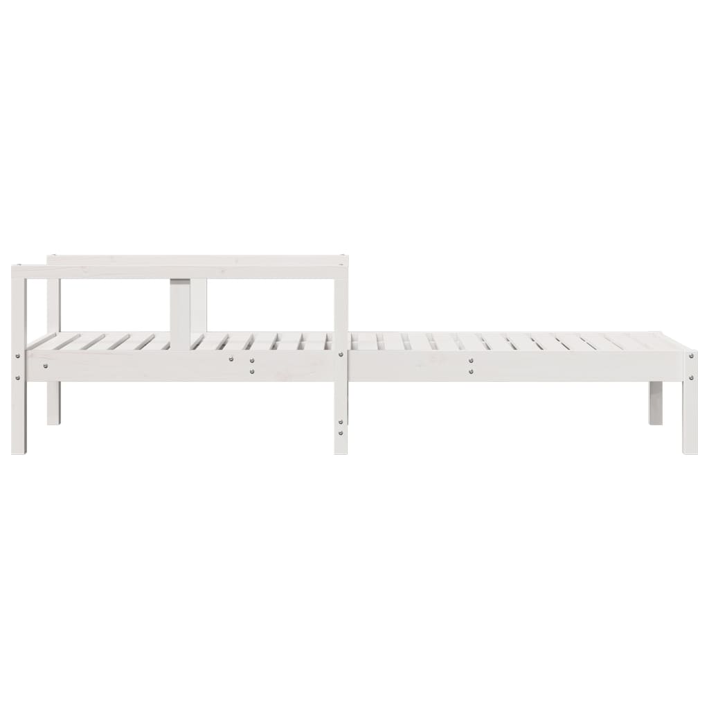 Lettino Prendisole Bianco 199,5x62x55 cm Legno Massello di Pino - homemem39