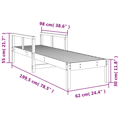 Lettino Prendisole 199,5x62x55 cm in Legno Massello di Douglas - homemem39