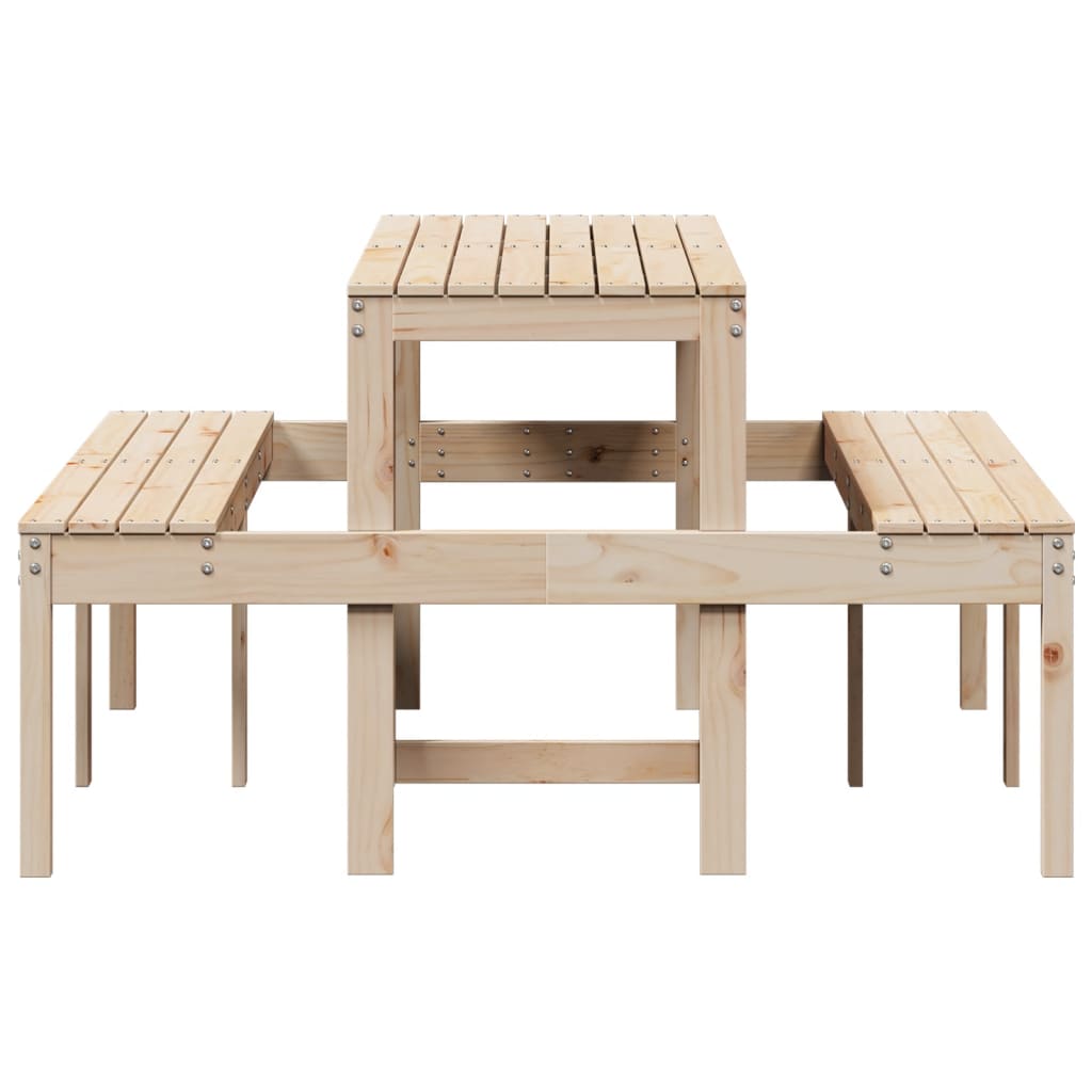 Tavolo da Picnic 160x134x75 cm in Legno Massello di Pino - homemem39