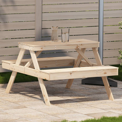 Tavolo da Picnic 105x134x75 cm in Legno Massello di Pino - homemem39