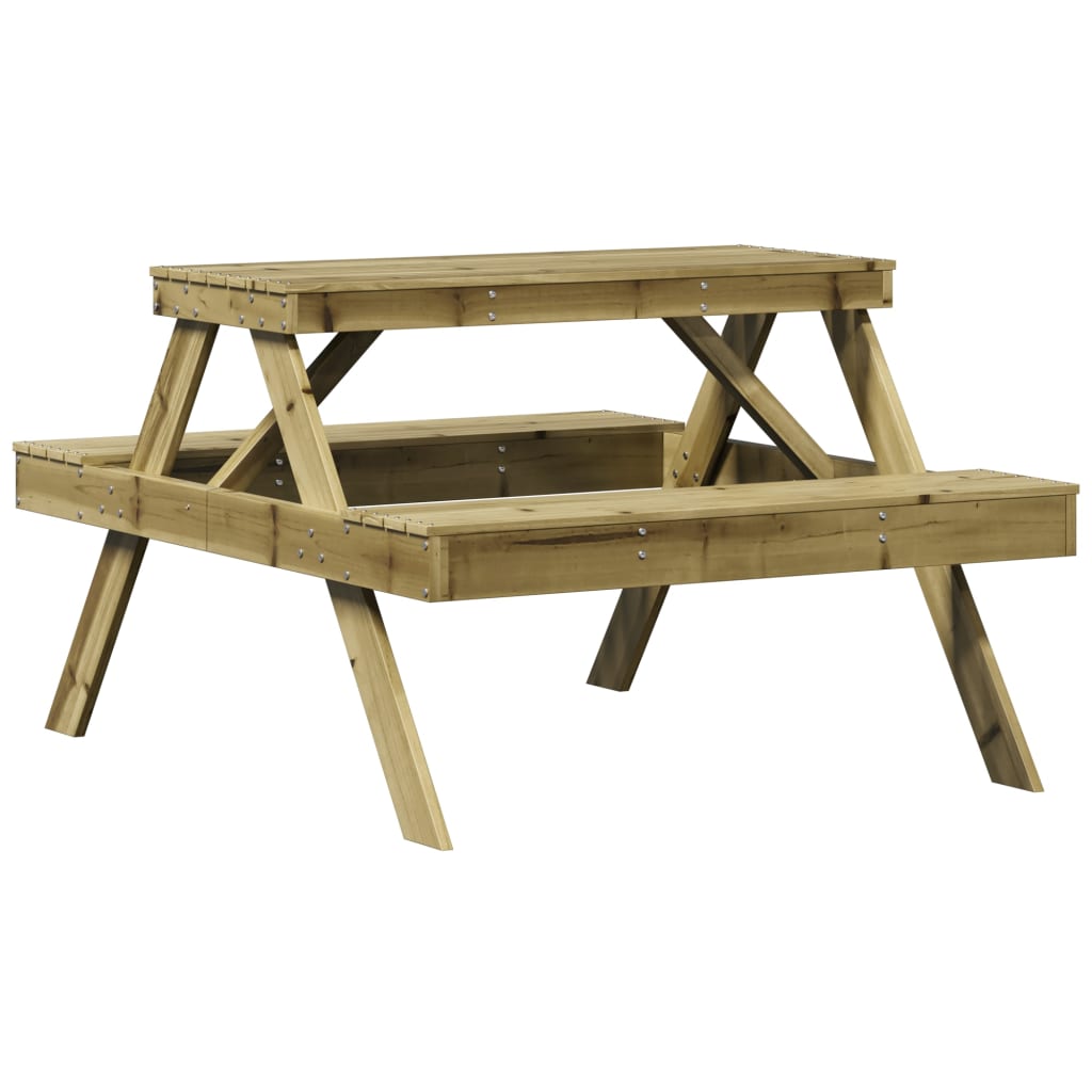 Tavolo da Picnic 105x134x75 cm in Legno Impregnato di Pino - homemem39