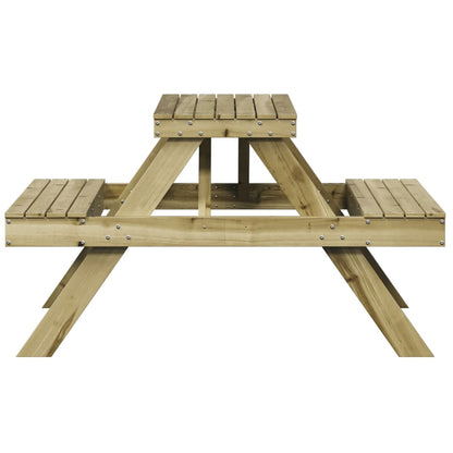 Tavolo da Picnic 105x134x75 cm in Legno Impregnato di Pino - homemem39