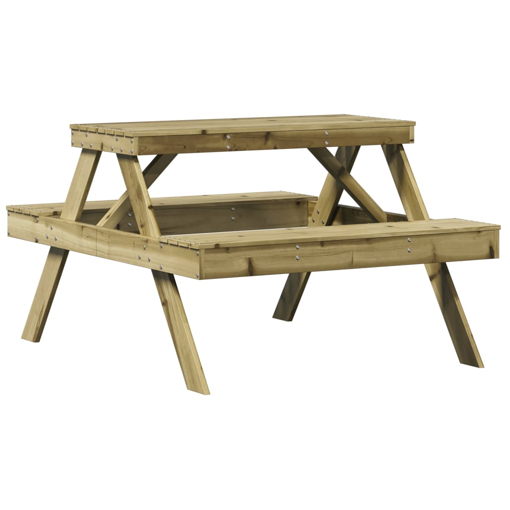 Tavolo da Picnic 105x134x75 cm in Legno Impregnato di Pino - homemem39