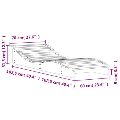 Lettino Prendisole 205x70x31,5 cm in Legno Massello di Pino - homemem39