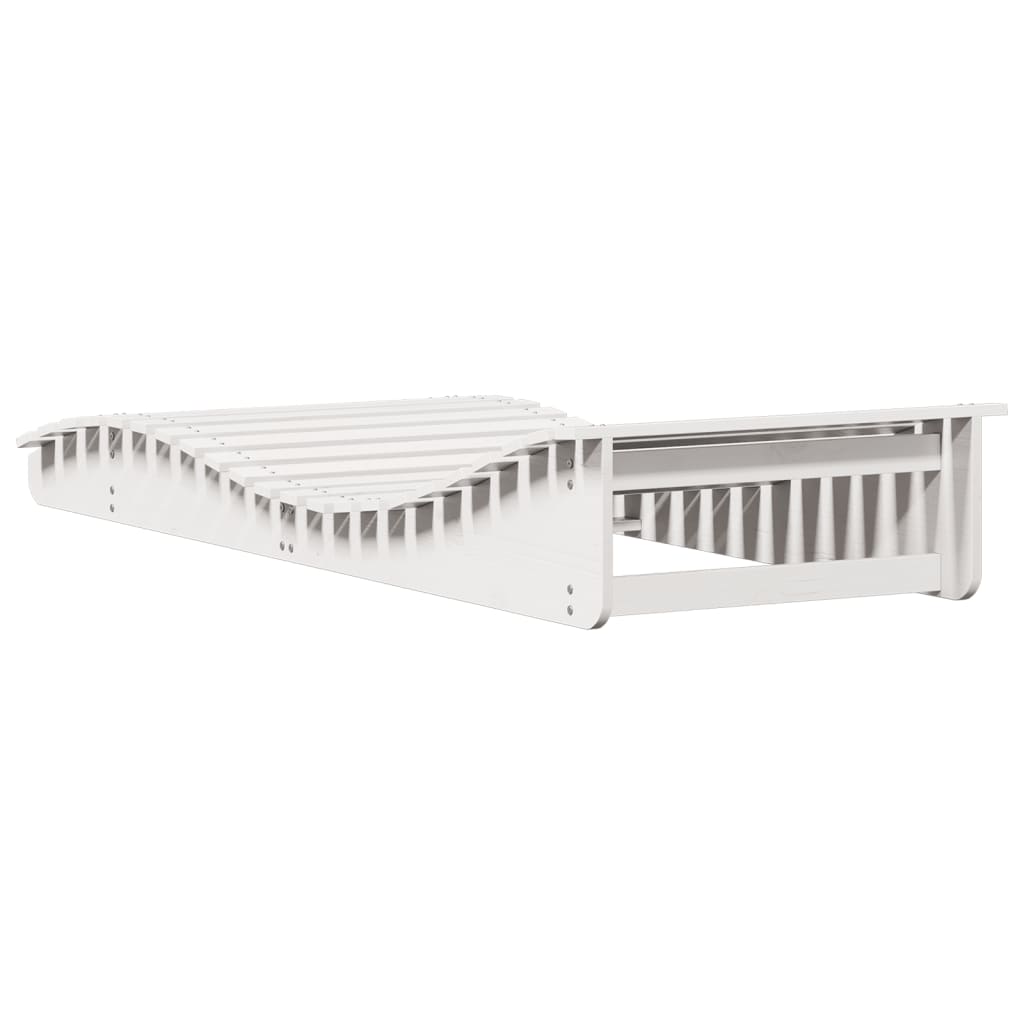 Lettino Prendisole Bianco 205x80x31,5 cm in Legno Massello Pino - homemem39