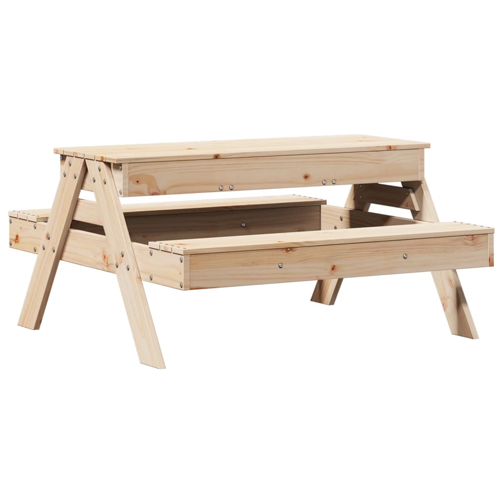 Tavolo Picnic con Sabbiera per Bambini Legno Massello di Pino - homemem39