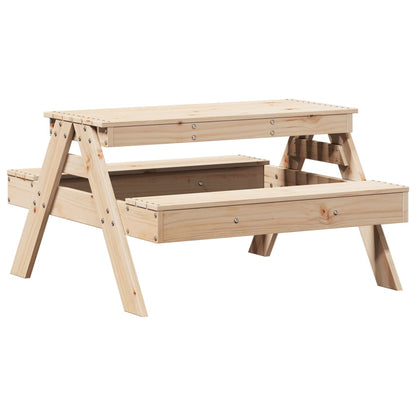 Tavolo da Picnic per Bambini 88x97x52 cm Legno Massello di Pino - homemem39