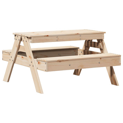 Tavolo da Picnic per Bambini 88x97x52 cm Legno Massello di Pino - homemem39