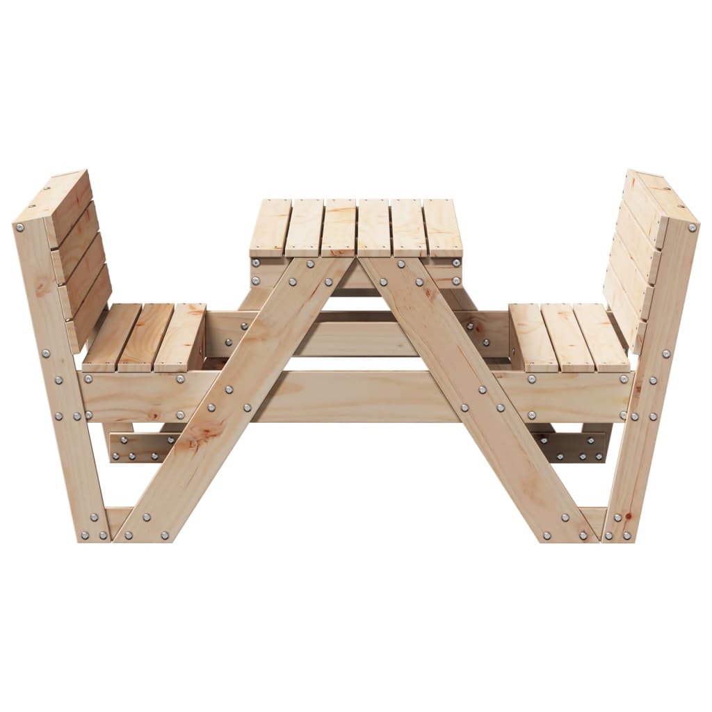 Tavolo da Picnic per Bambini 88x122x58cm Legno Massello di Pino - homemem39