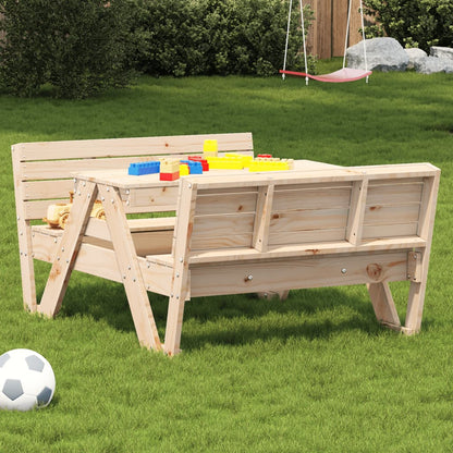 Tavolo da Picnic per Bambini 88x122x58cm Legno Massello di Pino - homemem39