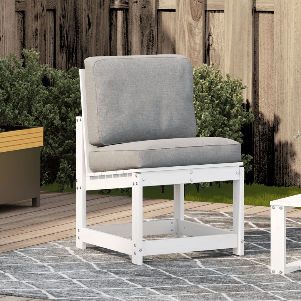 Sedia da Giardino Bianca 50,5x55x77 cm Legno Massello di Pino - homemem39