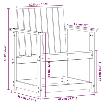 Sedia da Giardino 62x56x77 cm in Legno Massello di Douglas - homemem39