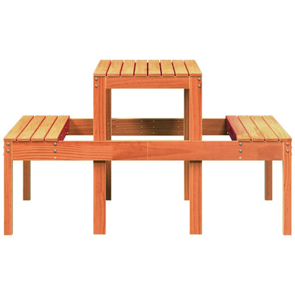 Tavolo da Picnic Marrone Cera 110x134x75 cm Legno Massello Pino - homemem39