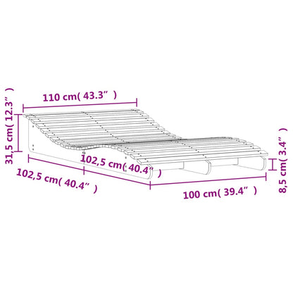 Lettino Marrone Cera 205x110x31,5 cm in Legno Massello di Pino - homemem39