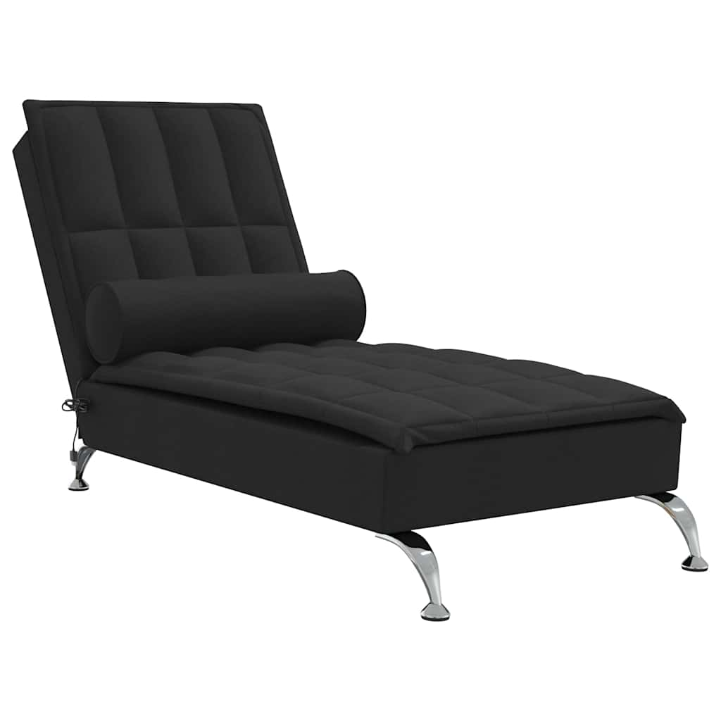 Chaise Longue Massaggi con Capezzale Nero in Tessuto