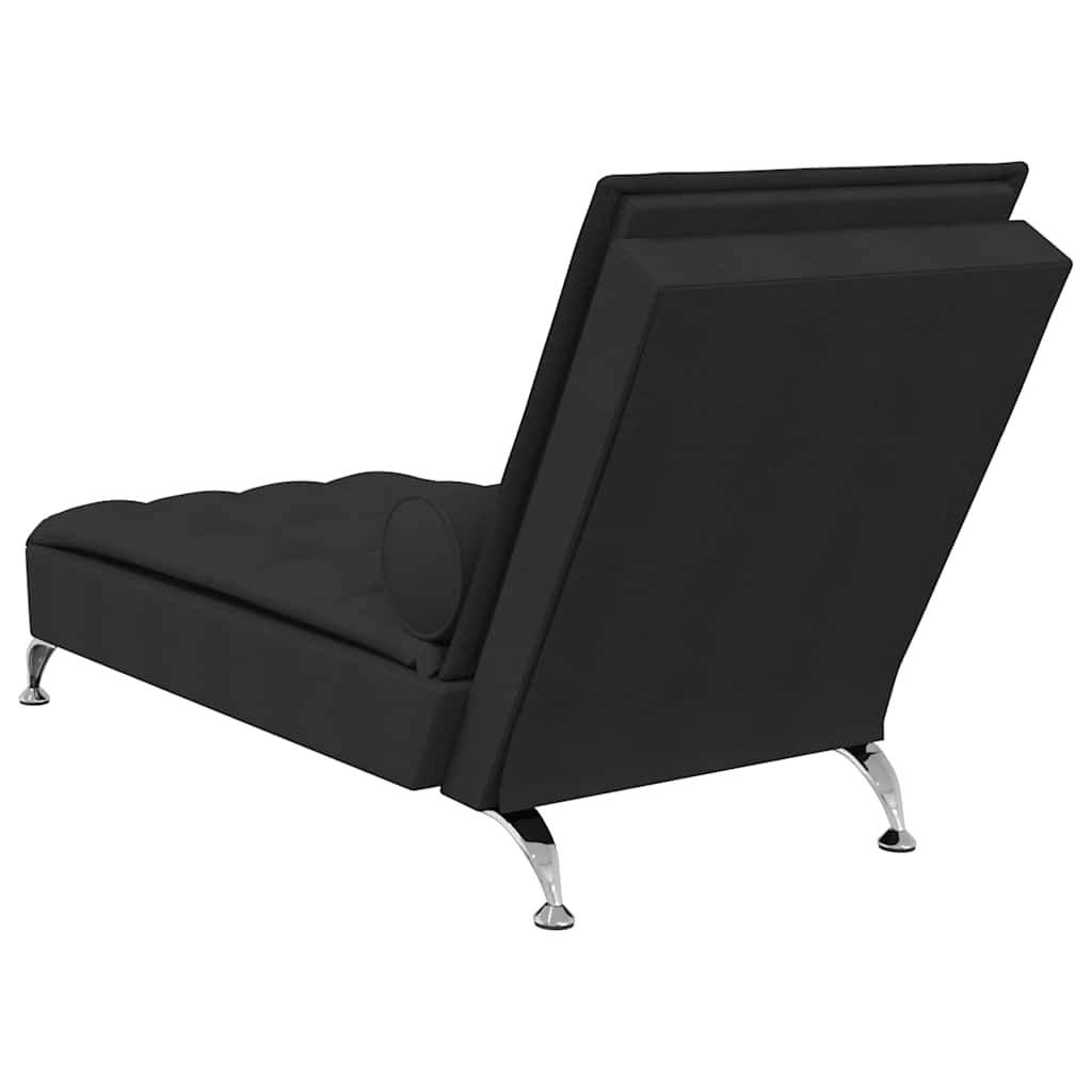 Chaise Longue Massaggi con Capezzale Nero in Tessuto