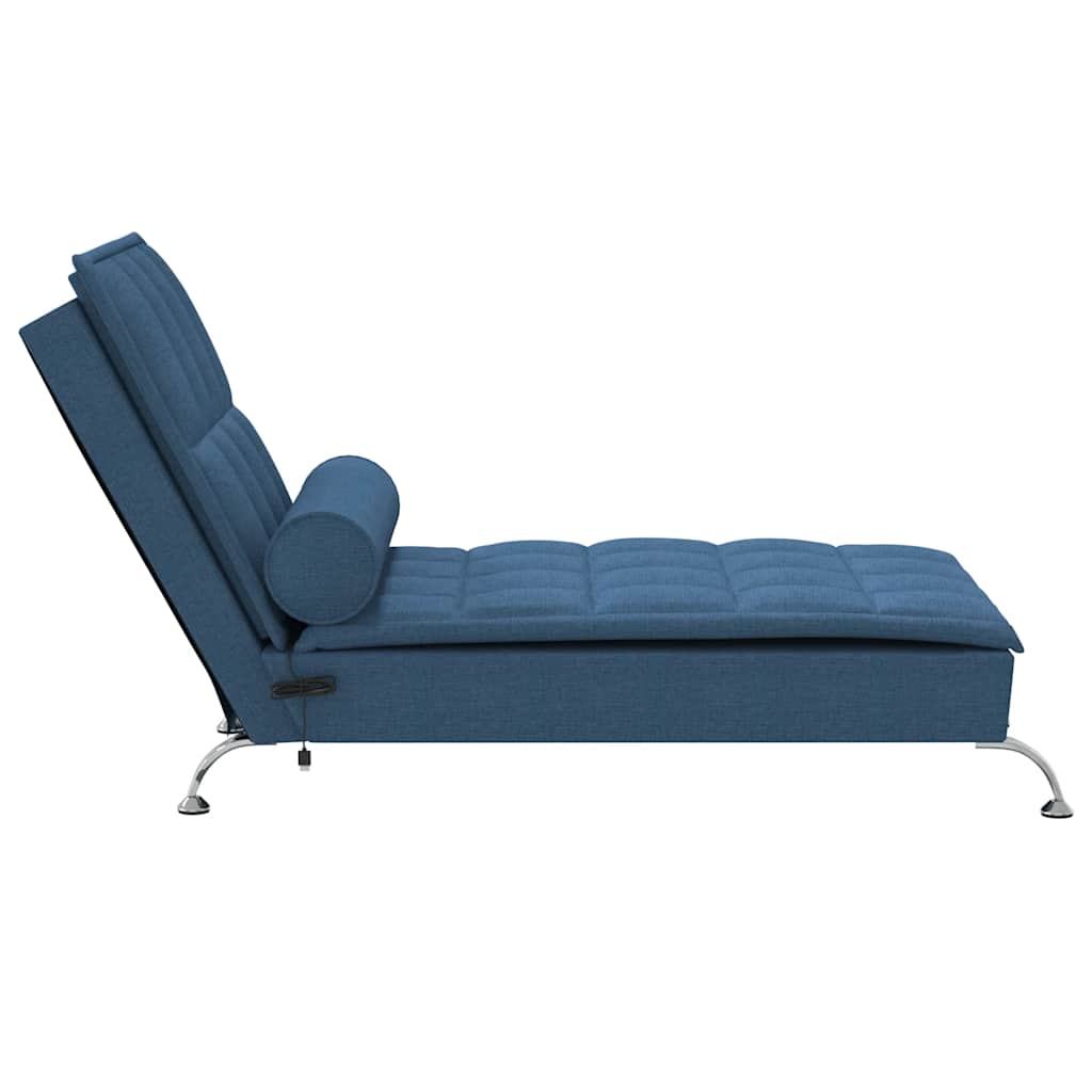 Chaise Longue Massaggi Cuscino a Rullo Blu in Tessuto - homemem39