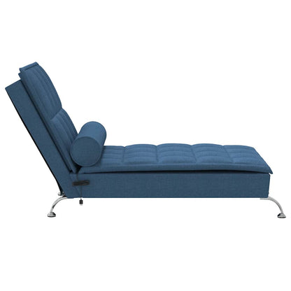 Chaise Longue Massaggi Cuscino a Rullo Blu in Tessuto - homemem39