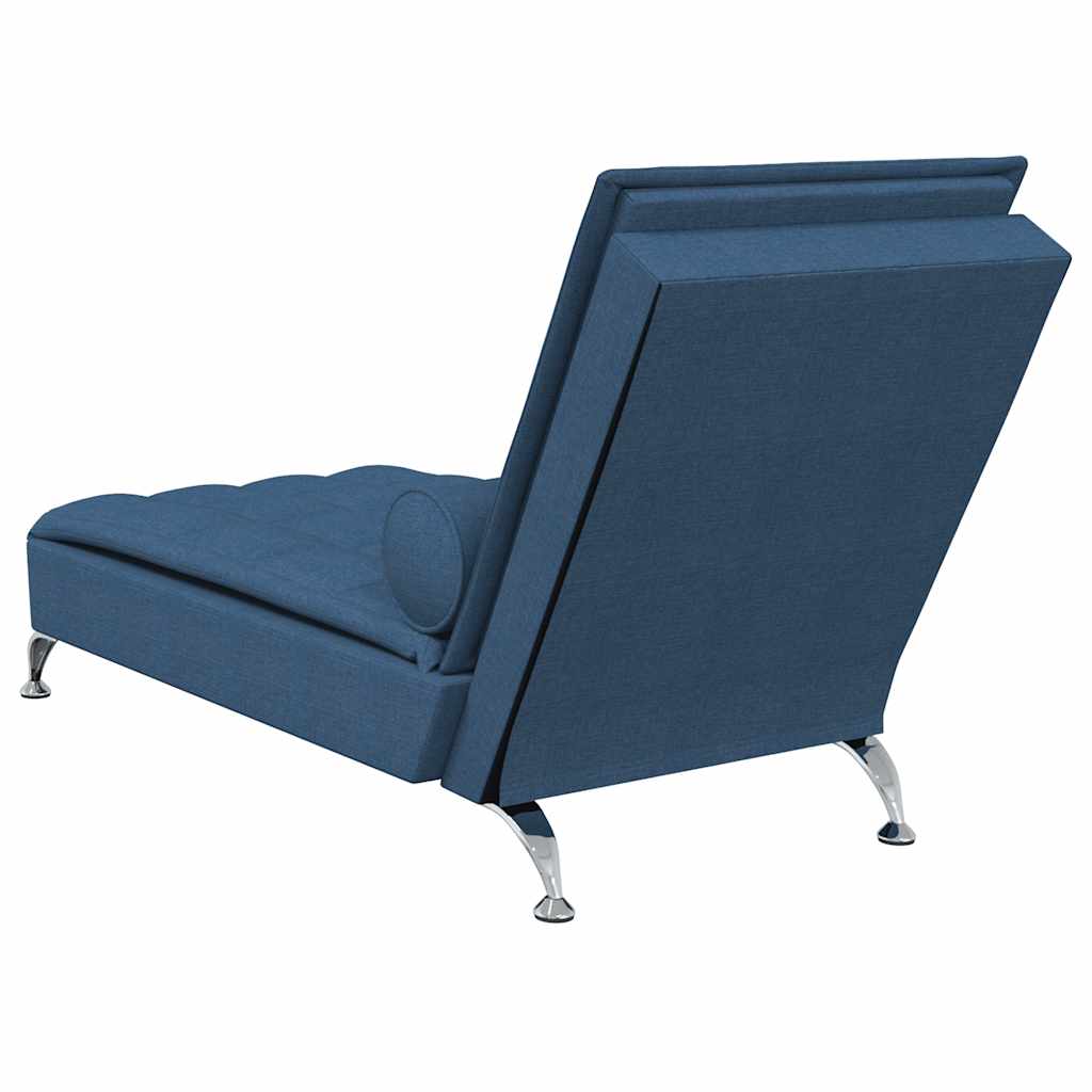 Chaise Longue Massaggi Cuscino a Rullo Blu in Tessuto - homemem39