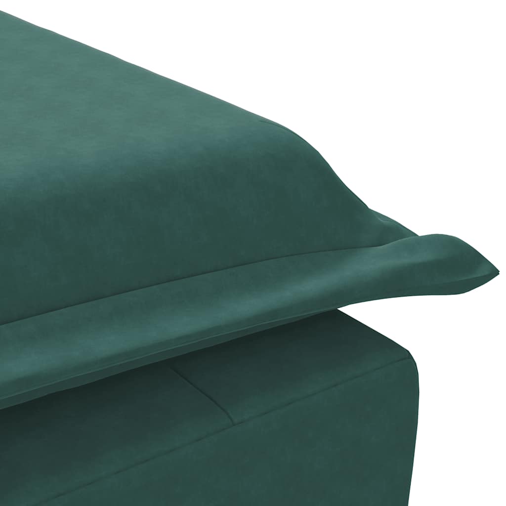 Chaise Longue Massaggi con Capezzale Verde Scuro in Velluto