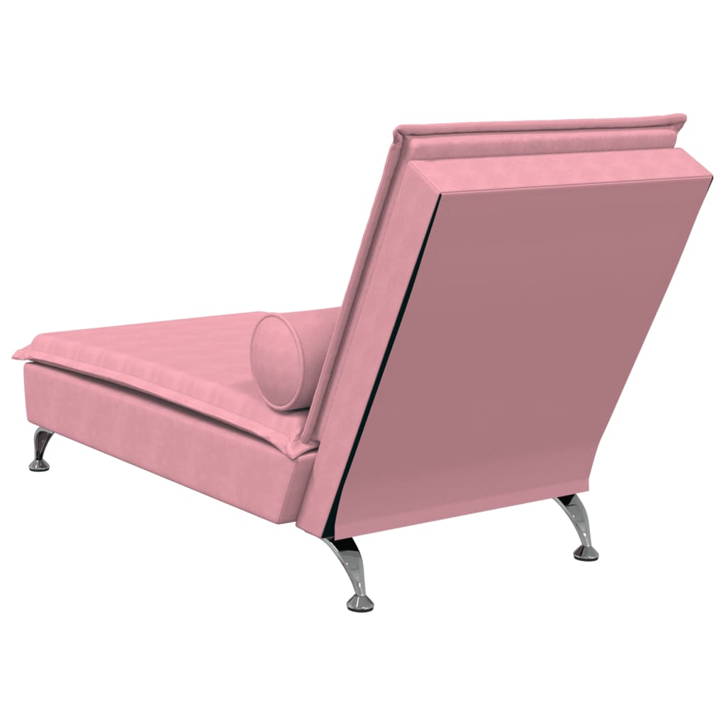 Chaise Longue Massaggi con Cuscino Rosa in Velluto - homemem39