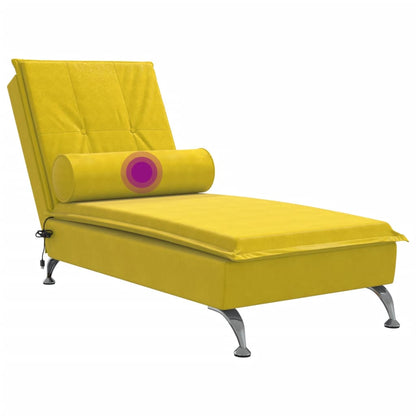 Massage-Chaiselongue mit gelbem Samt-Rollkissen