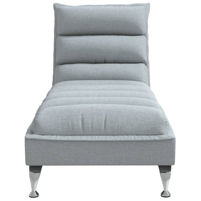 Chaise Longue con Cuscini Grigio Chiaro in Tessuto - homemem39