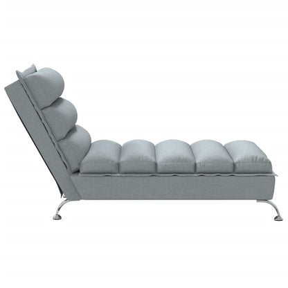 Chaise Longue con Cuscini Grigio Chiaro in Tessuto - homemem39