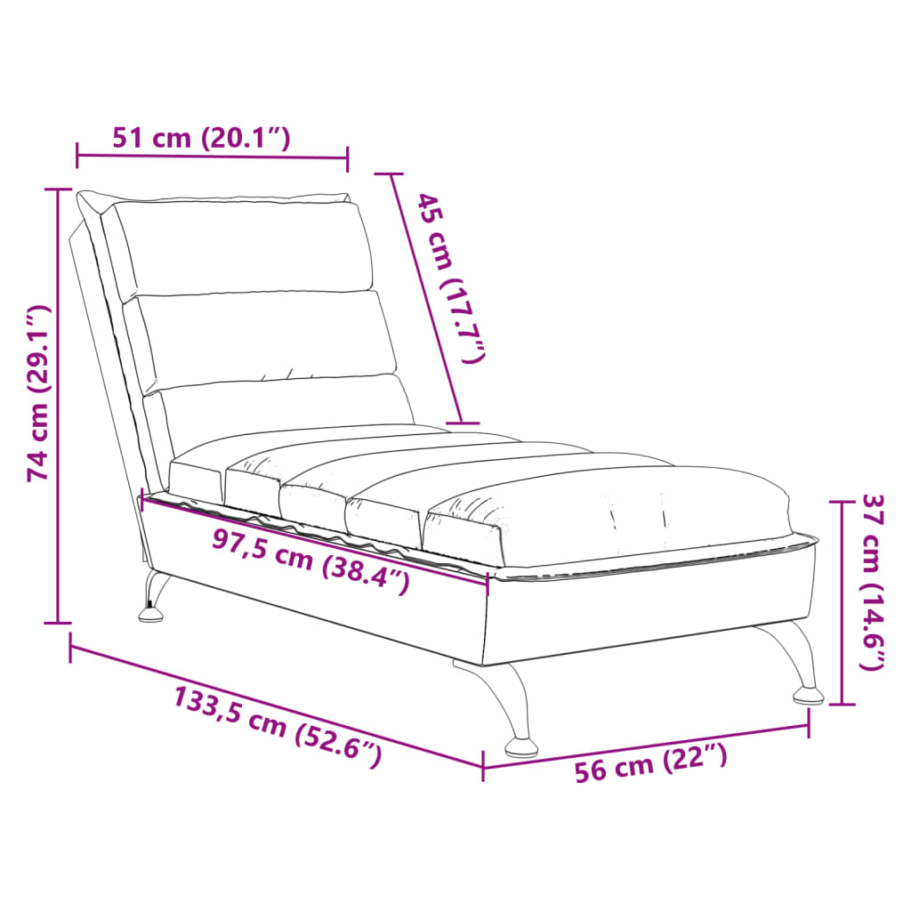 Chaise Longue con Cuscini Grigio Chiaro in Tessuto - homemem39