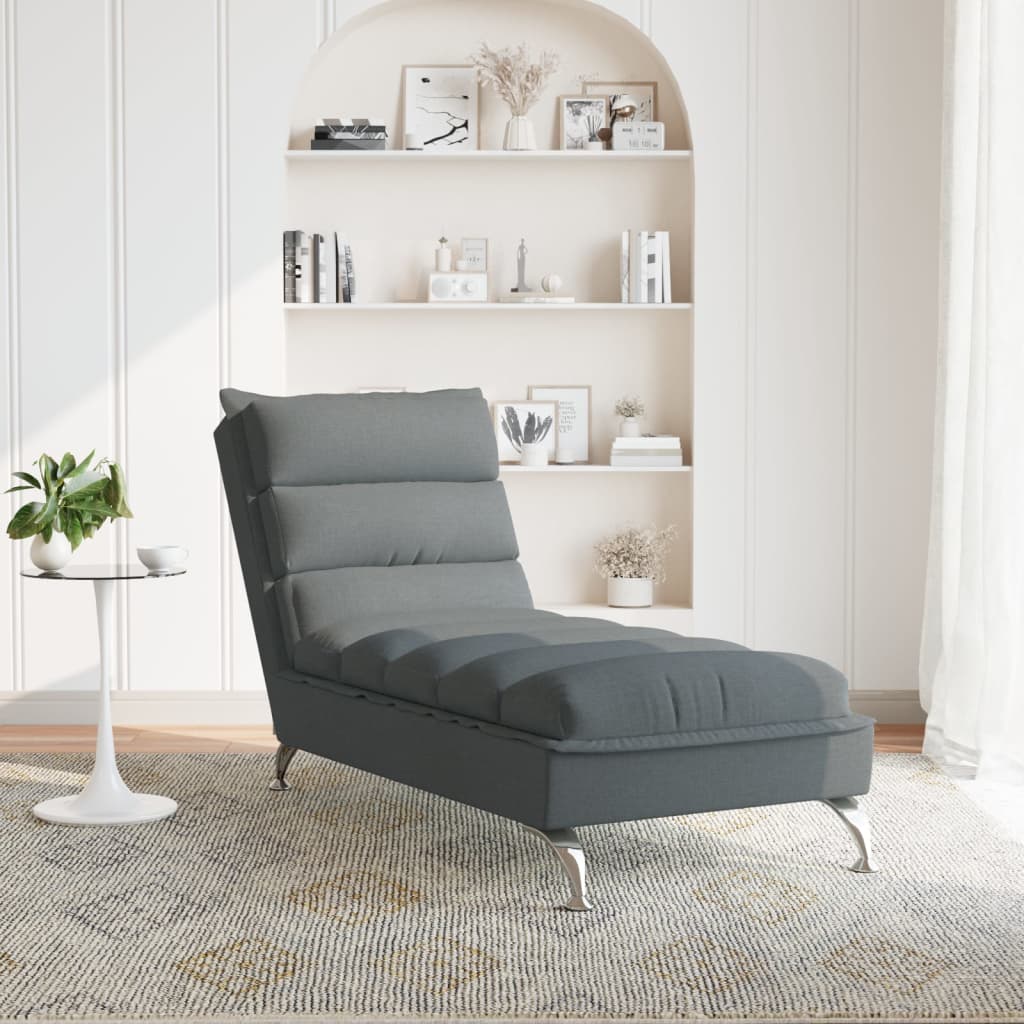 Chaiselongue mit dunkelgrauen Stoffkissen