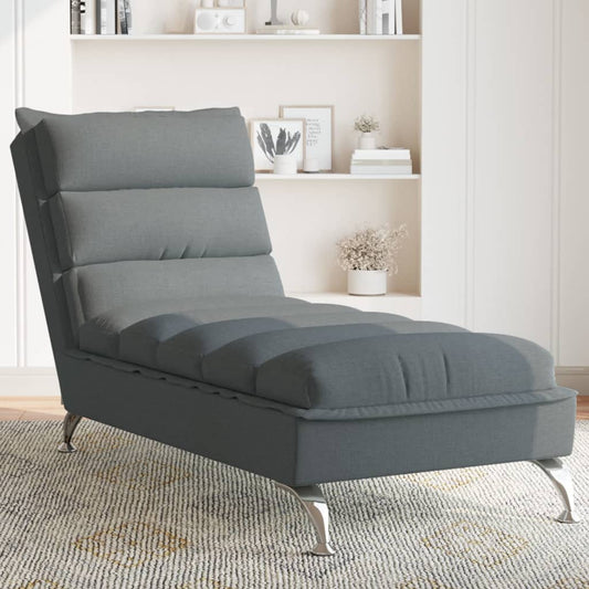 Chaiselongue mit dunkelgrauen Stoffkissen