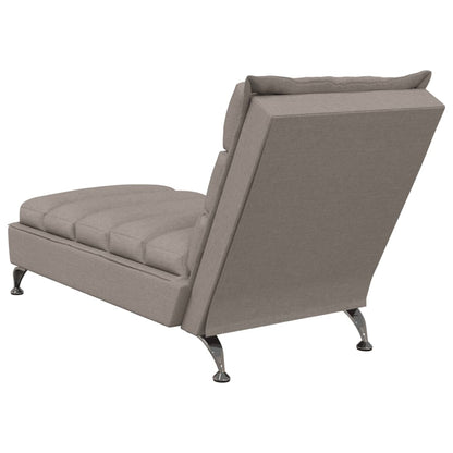 Chaise Longue con Cuscini Tortora in Tessuto