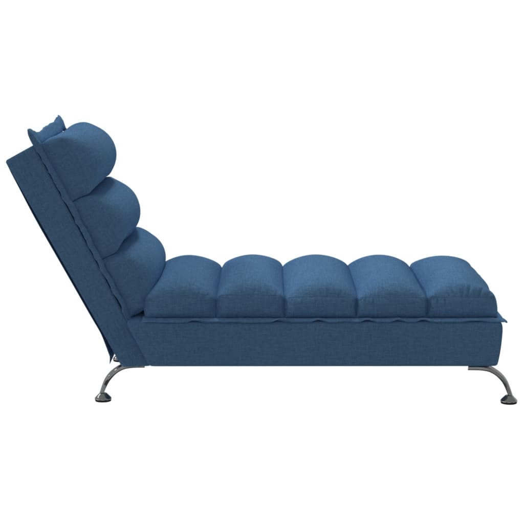 Chaise Longue con Cuscini Blu in Tessuto - homemem39